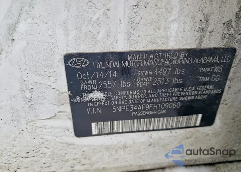 2015 Hyundai Sonata Sport from USA, damaged, VIN 5NPE34AF9FH109060